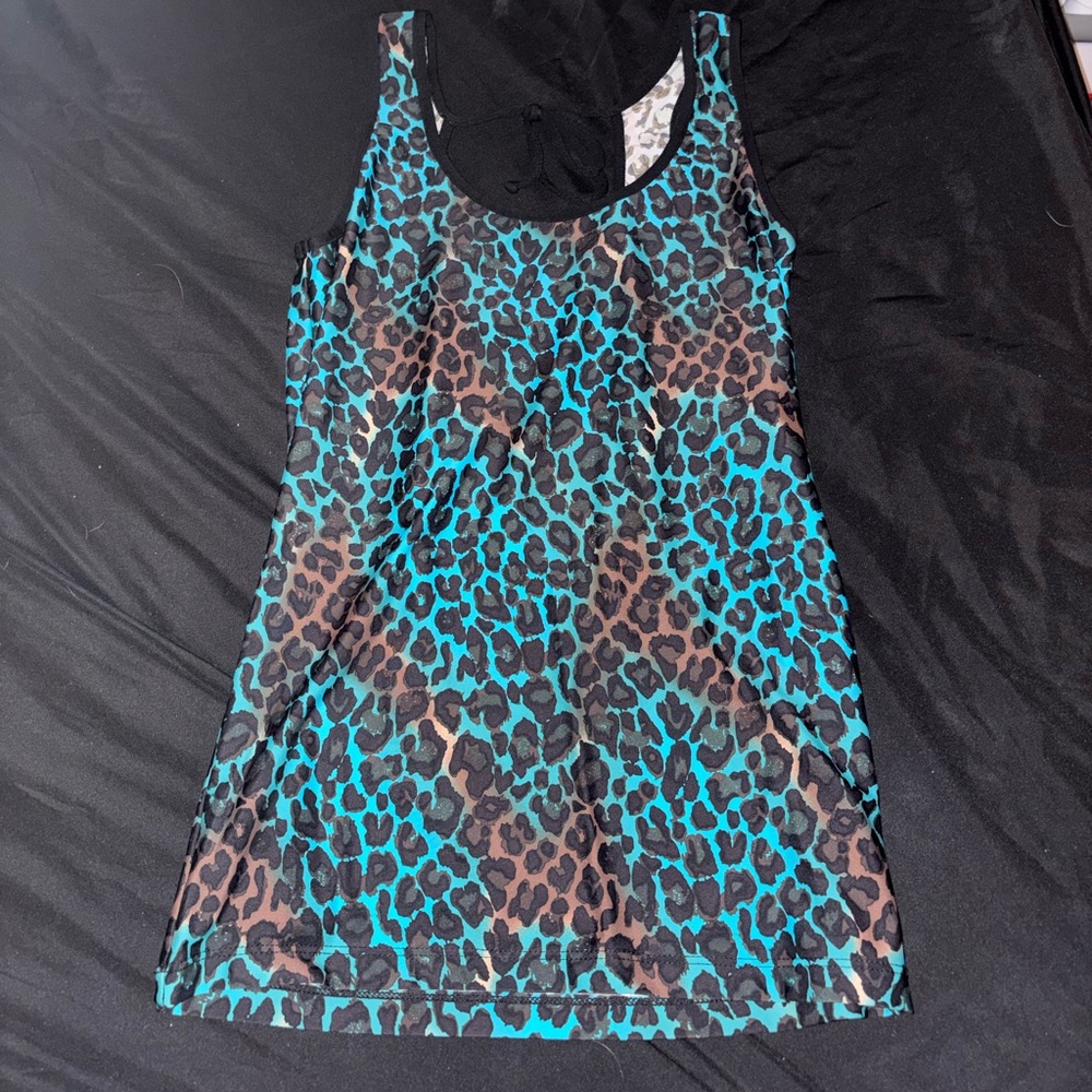 Leopard Print Sleeveless swimwear Top